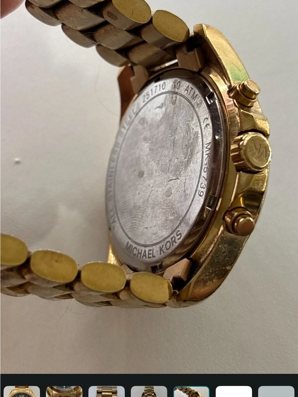 michael kors bradshaw chronograph watch - gold and black - parts/repair